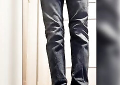 Pissing my jeans and putting on a diaper after