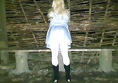 Transvestite dressing outside