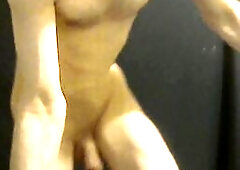 Transgirl Posing for Undressed Self-Photo Artwork
