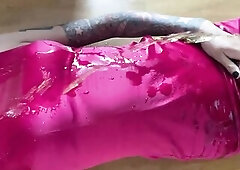 Wore this for a night out final night and decided to drench myself as pretty soon as I got in... pursue me on OnlyFans @melsa57