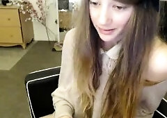 Emo teen on solo webcam masturbation