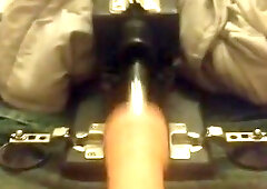 Post op trans beauty bangs her cunt with a banging machine untill this babe cums and squirts