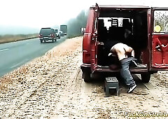 german pair bang on street