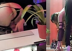 French Cross-Dressing Sex Serf, Obedient In Front Of A Glamorous Ramrod For A FACeFuckiNg HarD For St ValenTin Slut on Leash, Rod Puff, Throat Screw, 