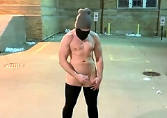 Gay dildo ride, gay cumshot, public