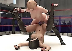 Shemale Vs Girl Nude Wrestling Turns In To Pussy Fuck