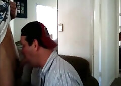 Inhaling a neighbors fuck-stick and he jizzes on my face