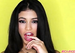 ArchAngel - Latin chick teen Veronica Rodriguez creams on bwc