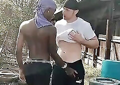 BWC banging black twink outside