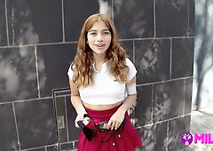 Beautiful Peruvian caught in public