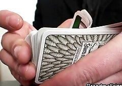 Undress poker leads to granny and lads teen trio