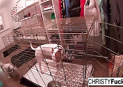 Busty hotties Christy and Kirsten fuck each other silly