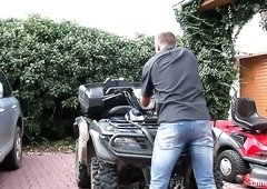 Barbara Bieber is a sexy car dealer and she has a habit of fucking her clients