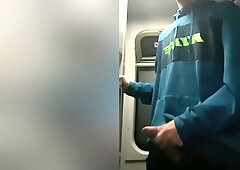 Im Jerking Off In The Train Toilet, They Almost Caught Me, A Tot Of Cum