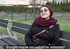 Public Agent Afghan cutie pays to fuck a big shaft