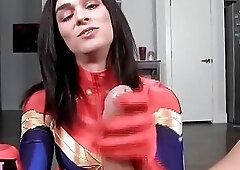 Captain Marvel Cosplay POV Sex With Aubrie Scarlett