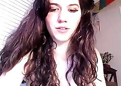 Cute tattooed teen babe orgasming hard on cam