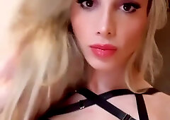 Fit Tgirl Showing Herself in Shinny Latex