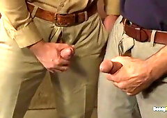 DaddySexFiles: Allen Silver Leans Over For Officer Mitch Vaughn In Interchange Of His Freedom