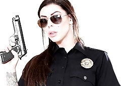 Lustful Lesbian Criminal Vanna Bardot Offers Her Bushy Snatch to Huge Boobs Cop Karma