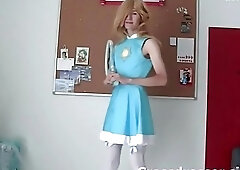 Skinny shemale loves crossdressing and using toys for anal play