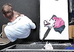 Breasty Golden-haired Beauty Learns A Real Lesson About Stealing After Getting Caught