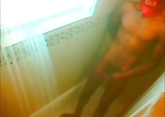 devil jerking off in the shower