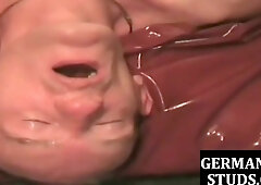 GERMAN SPUNK PIGZ - German DILF blows fuck-stick after condom-free boned by jock