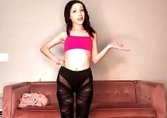 Pantiess, teen, try on