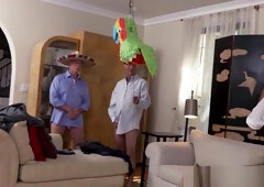 Latina teen 18+ doggystyled by grandpa