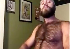 Wooly Lumberjack Wanks, Demonstrating Off His Man rod