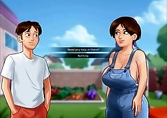 Country milf milks her big tits with a breast pump in summertime saga