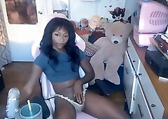 Erotic solo by a black tranny