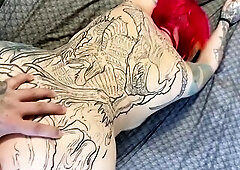 Inkedslut needs it coarse! Fill me up dad!