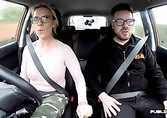 English milf publicly blows driving instructor