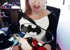 Tempting shemale with piercings jerks her dick like a pro