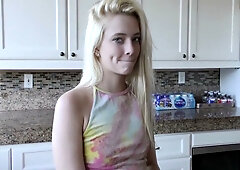 POV scene with Riley Star in lingerie and knee socks