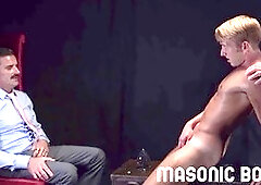 MasonicBoys Mitch Cox and Rick Fantana initiate an apprentice with ritualistic pounding