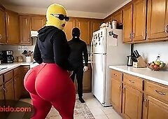 My small hypercurvy hotty with a gigantic butt is in the bedroom teasing by moving and widening her huge round butt cheeks. This babe arches her back 