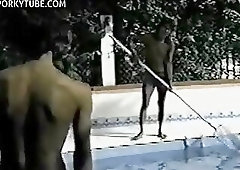 Cute 18yo twinks at pool bareback fuck and cumshot