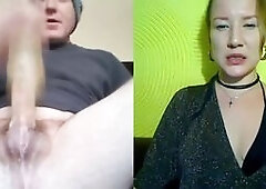 Hot girl watching and recording guy fucking toy and cumming part 3