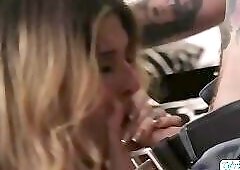 Tranny Casey Kisses gets banged hard by Will Havoc huge cock in the bedroom