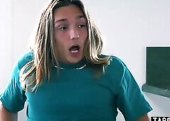 Stepson imagines his huge boobs latina MILF stepmom fully naked