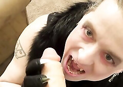 Avid Vampire Transsexual Biting Your Rod POV