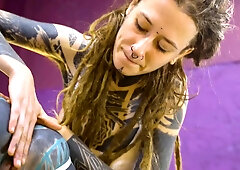 Tatted TEENS Ramming Huge Toys Into Each Other’s Holes
