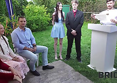 Busty Bride started anal orgy during wedding day