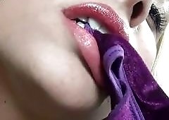 Smooth blonde shemale wanks it until she comes with pleasure