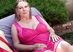 Overweight Aged Floozy Getting Fisted in the Garden