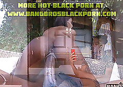 Hottest black teen gets spied on by her stepbro