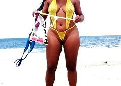 TRYING MICRO BIKINIS AT BEACH